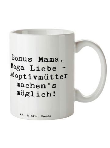 Mr. & Mrs. Panda Tasse Adoptivmutter Liebe mit Spruch in Weiß