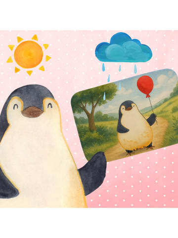 Mr. & Mrs. Panda Badteppich Pinguin Luftballon Design ohne Spruch in Weiß