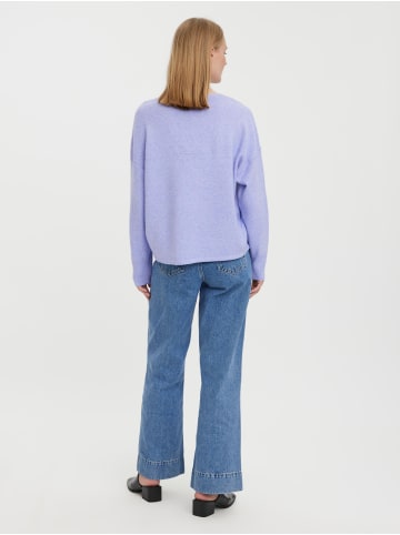 Vero Moda V-Ausschnitt Feinstrick Pullover Langarm Sweater VMDOFFY in Lavendel