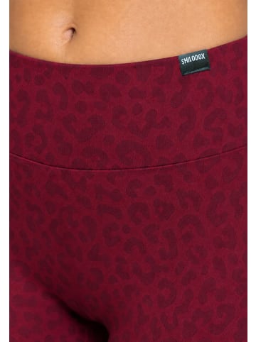 SMILODOX LEO Leggings Velvara in Rot Leo