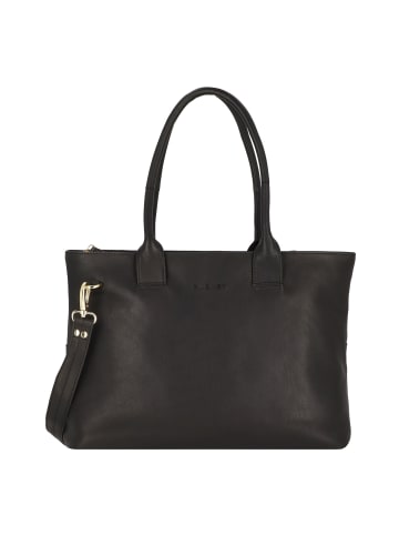 Plevier Structure Antilla Schultertasche RFID Schutz Leder 40 cm Laptopfach in schwarz