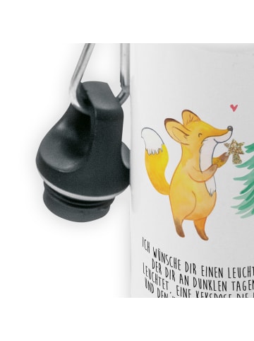 Mr. & Mrs. Panda Trinkflasche Fuchs  Weihnachtsbaum mit Spruch in Weiß