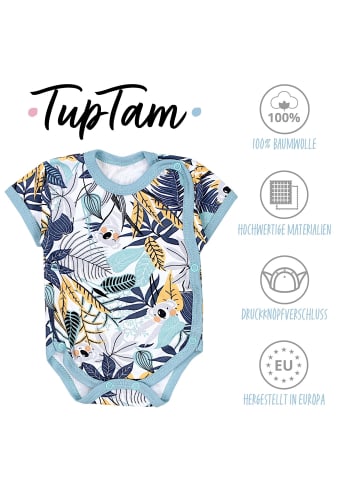 TupTam Baby Jungen Kurzarm Wickelbody 5er Set in grün/orange