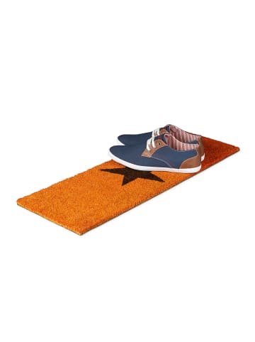 relaxdays Fußmatte Stern in Orange - (B)75 x (T)25 cm