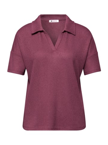 Street One Kurzarm Poloshirt in Unifarbe in Rosa