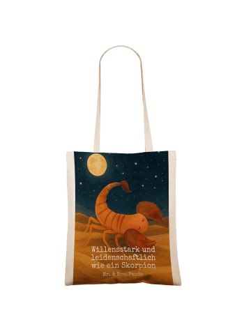 Mr. & Mrs. Panda Tasche Sternzeichen Skorpion Design mit Spruch in Weiß