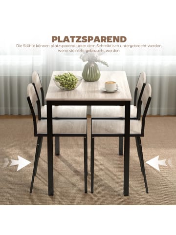 HOMCOM Essgruppe-100L x 63B x 76,5H cm-Eiche