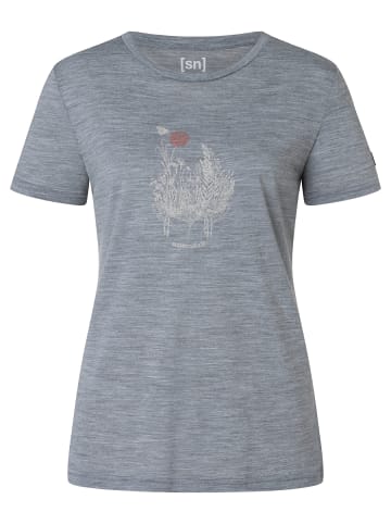 super.natural Merino T-Shirt FLOWERHANDS in grau