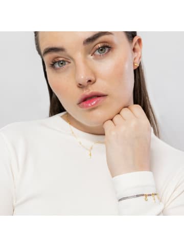 Luxenter Armband aus 925er Sterlingsilber mit Zirkonia-Steinen 18K Gelbgold-Finish