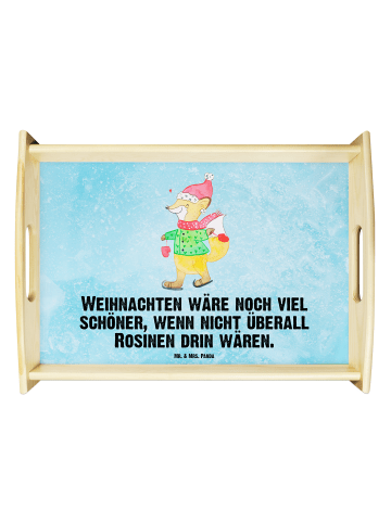 Mr. & Mrs. Panda Servierplatte Fuchs Schlittschuhe mit Spruch in Eisblau