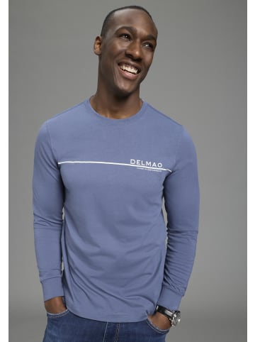 Delmao Rundhalsshirt in blau/schwarz