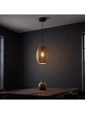 Licht-Erlebnisse Pendelleuchte (B)15 x (L)15 x (T)30 cm in Schwarz Gold