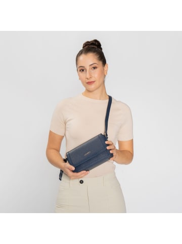 Lazarotti Bologna Leather Umhängetasche Leder 21 cm navy