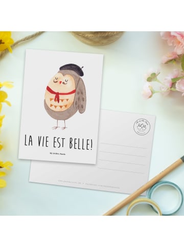 Mr. & Mrs. Panda Wanddeko Eule Frankreich mit Spruch in Weiß