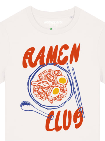 wat? Apparel T-Shirt Ramen Club in Off White