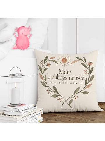 Mr. & Mrs. Panda Kissen Herz romantisch Design mit Spruch in Weiß