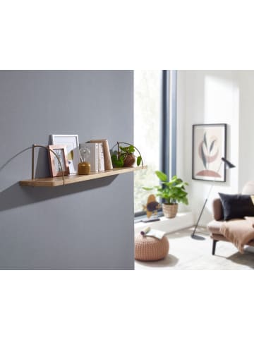 KADIMA DESIGN Wandregal: Industrie-Stil, Mango Massivholz/Eisen, 120x25x22 cm