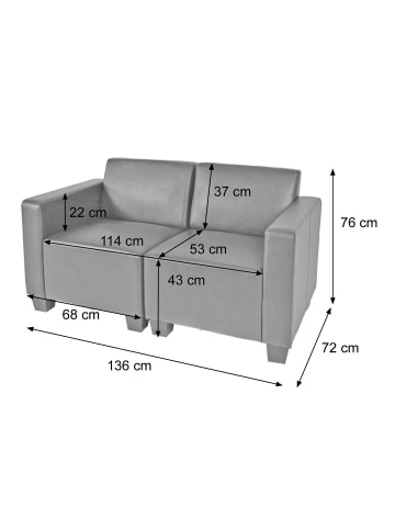 MCW Modular 2-Sitzer Sofa Moncalieri, Dunkelgrau