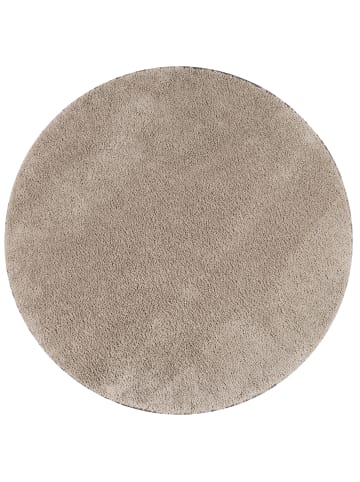 Snapstyle Hochflor Shaggy Teppich Palace Rund in Taupe