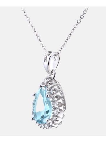 Diamant L'éternel Halskette mit Anhänger aus 375 Weißgold mit Diamant mit Topas