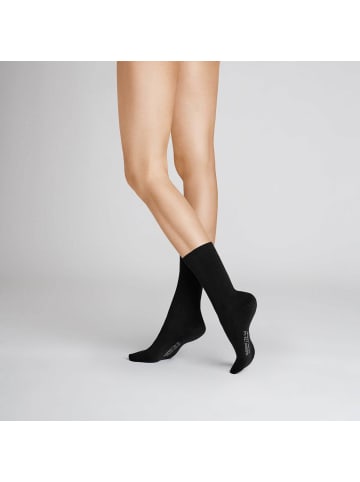 Hudson Socken Relax Cotton druckfreier Bund in Black