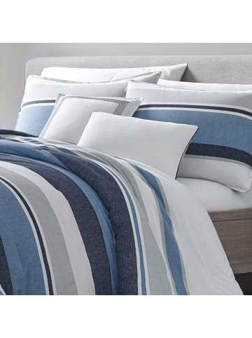 NAUTICA HOME Bettwäsche-Set WESTPORT (2 tlg), 100% Baumwolle, 155x220 cm in Blau/Creme
