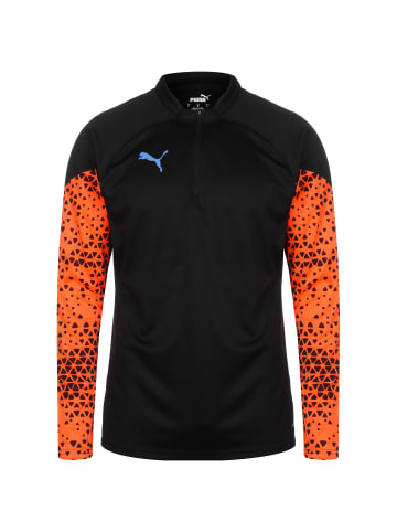 Puma Trainingspullover individualCUP 1/4 Zip in schwarz / orange