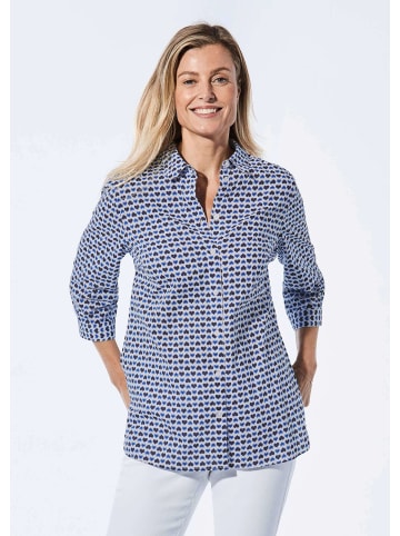 GOLDNER Bluse in marine / blau / gemustert