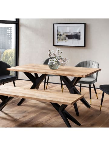 KADIMA DESIGN Esszimmertisch 160x80x76 cm Massivholz Metall Esstisch