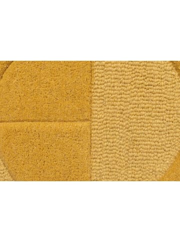 KADIMA DESIGN Eleganter Wollteppich, rutschfest und komfortabel in Senfgelb