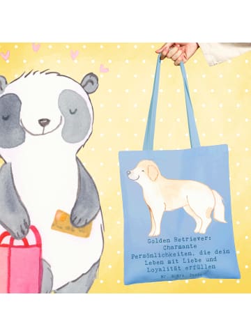 Mr. & Mrs. Panda Schultasche Golden Retriever Charme mit Spruch in Sky Blue