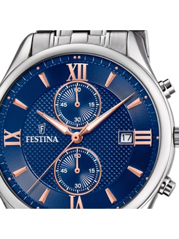 Festina Analog-Armbanduhr Festina Retro silber groß (ca. 42mm)