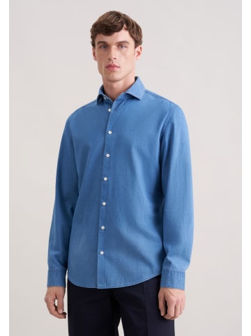 Seidensticker Denimhemd Shaped in Mittelblau