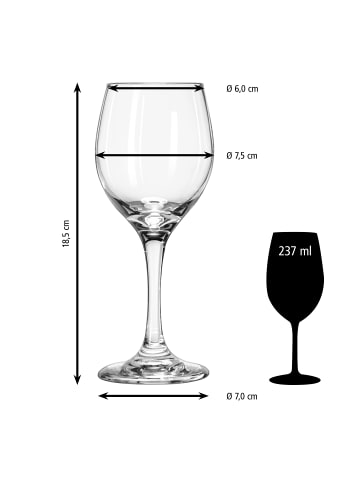 Libbey Weinglas PERCEPTION 12er Set,  Ø 7,5 cm, 237 ml, H: 18,5 cm, Glas