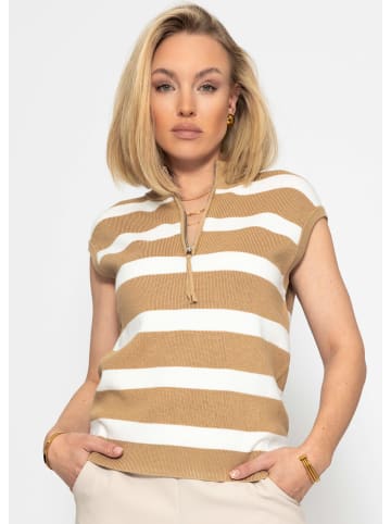 SASSYCLASSY Top mit Reißverschluss in Beige