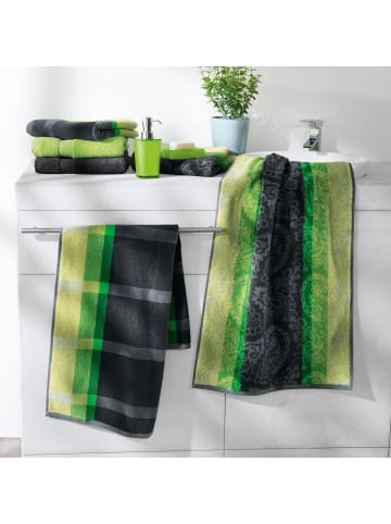 Erwin Müller Frottier, Jacquard Duschtuch 2er-Pack in grün