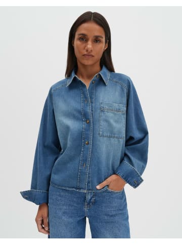 someday. Weite Denim-Bluse mit Boxyschnitt in Mid Drift Blue