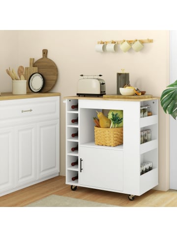 HOMCOM Küchenwagen-83L x 40B x 83H cn-Eiche