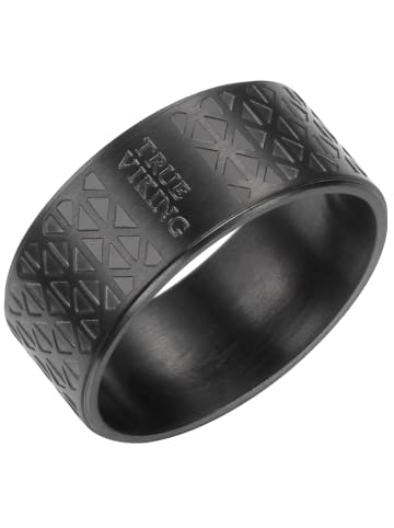 True Rebels Ring Edelstahl schwarz in schwarz