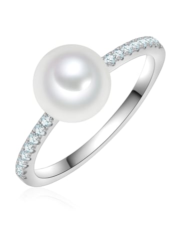 Rafaela Donata Ring aus Sterling Silber mit Zirkonia Muschelkernperle in silber