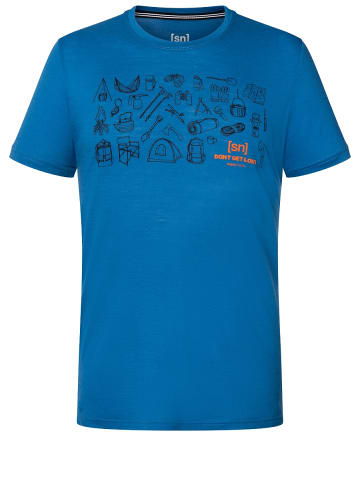 super.natural Merino T-Shirt in blau