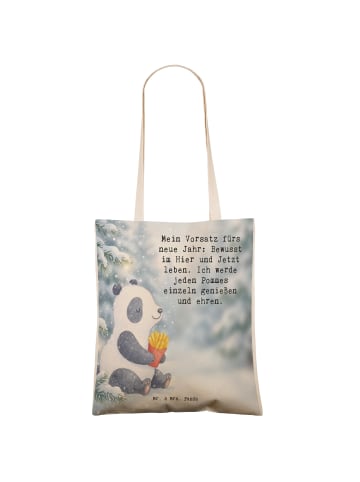 Mr. & Mrs. Panda Umhängetasche Panda Winter Pommes Design mit Sp... in Weiß