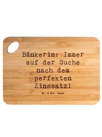 Mr. & Mrs. Panda Frühstücksbrett Spruch Bänkerin Zinssatz mit Sp... in Braun
