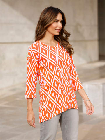 Sieh an! Longshirt in orange-ecru-bedruckt