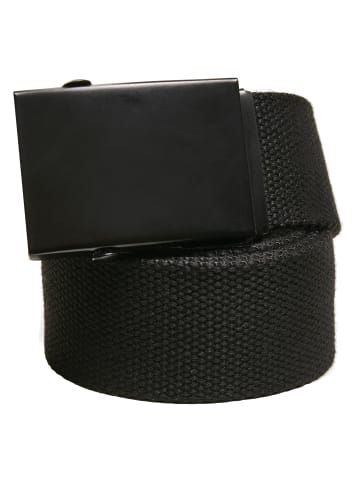 Urban Classics Urban Classics Unisex Check And Solid Canvas Belt 2-Pack in black/orange