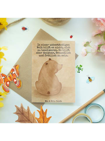 Mr. & Mrs. Panda Klappkarte Bär Schulterblick Design mit Spruch in Weiß