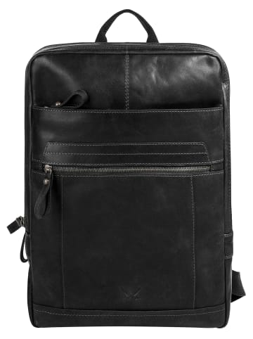 Sansibar Rucksack echt Leder in schwarz
