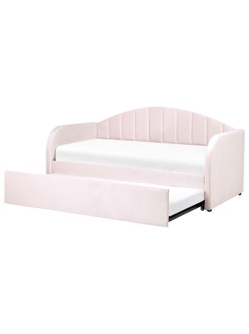 Beliani Tagesbett EYBURIE in Rosa - (W) 99 x (H) 102 x (L) 217 cm