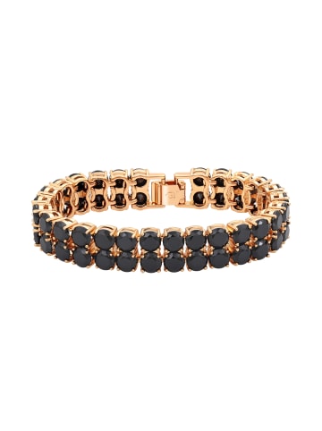 faina Women Crystal-Studded Bracelet in Rose Gold Black