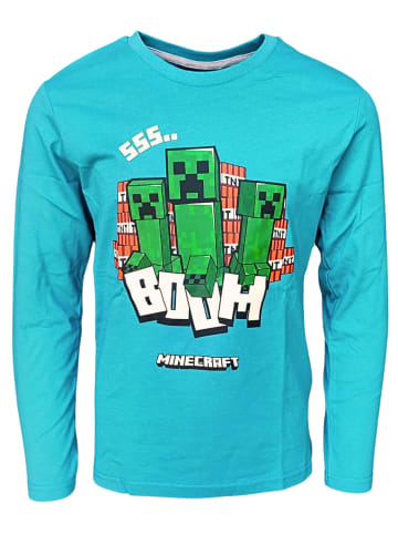 Minecraft Langarmshirt Minecraft Creeper in Blau